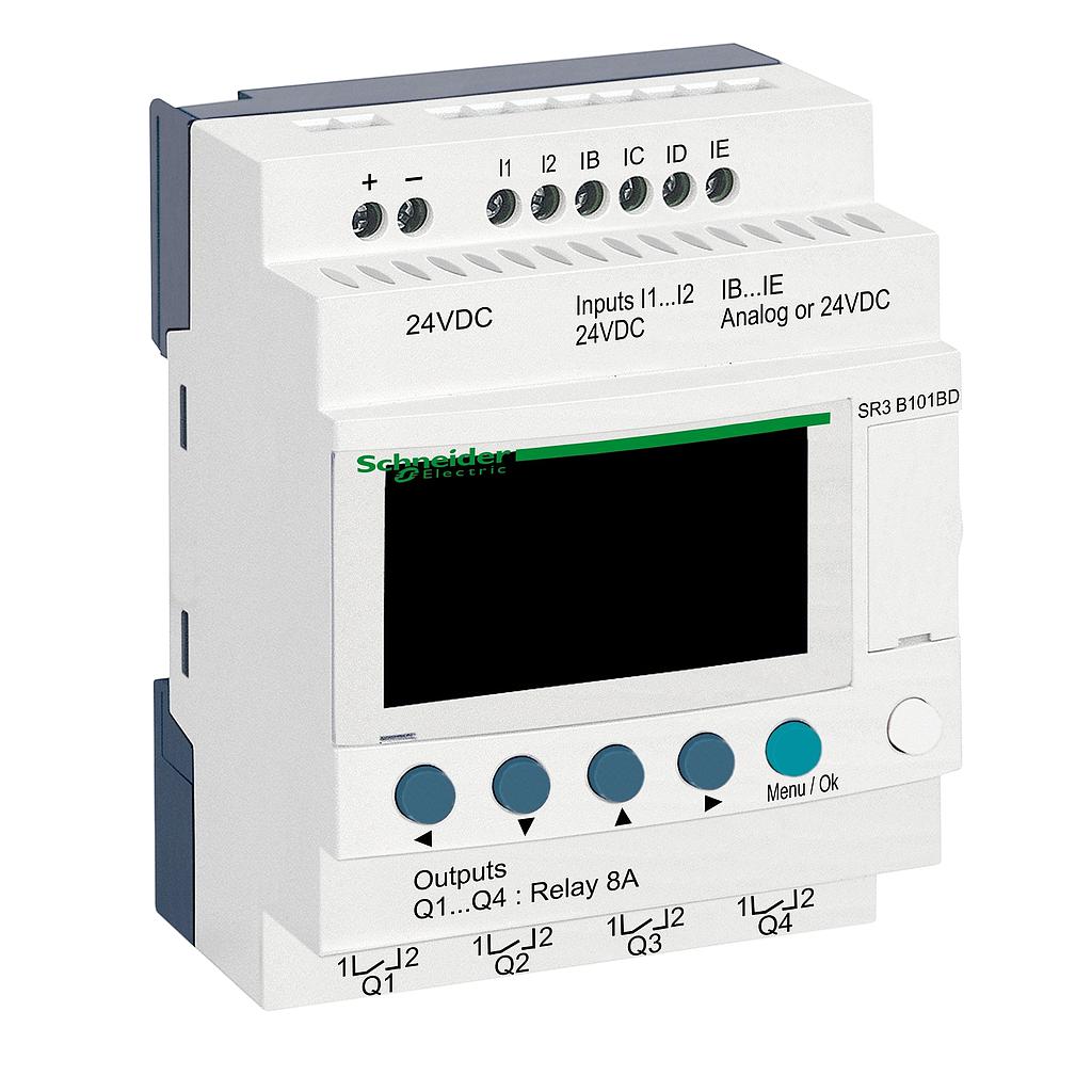 Schneider  Modular smart relay Zelio Logic - 10 I O - 24 V DC - clock - display