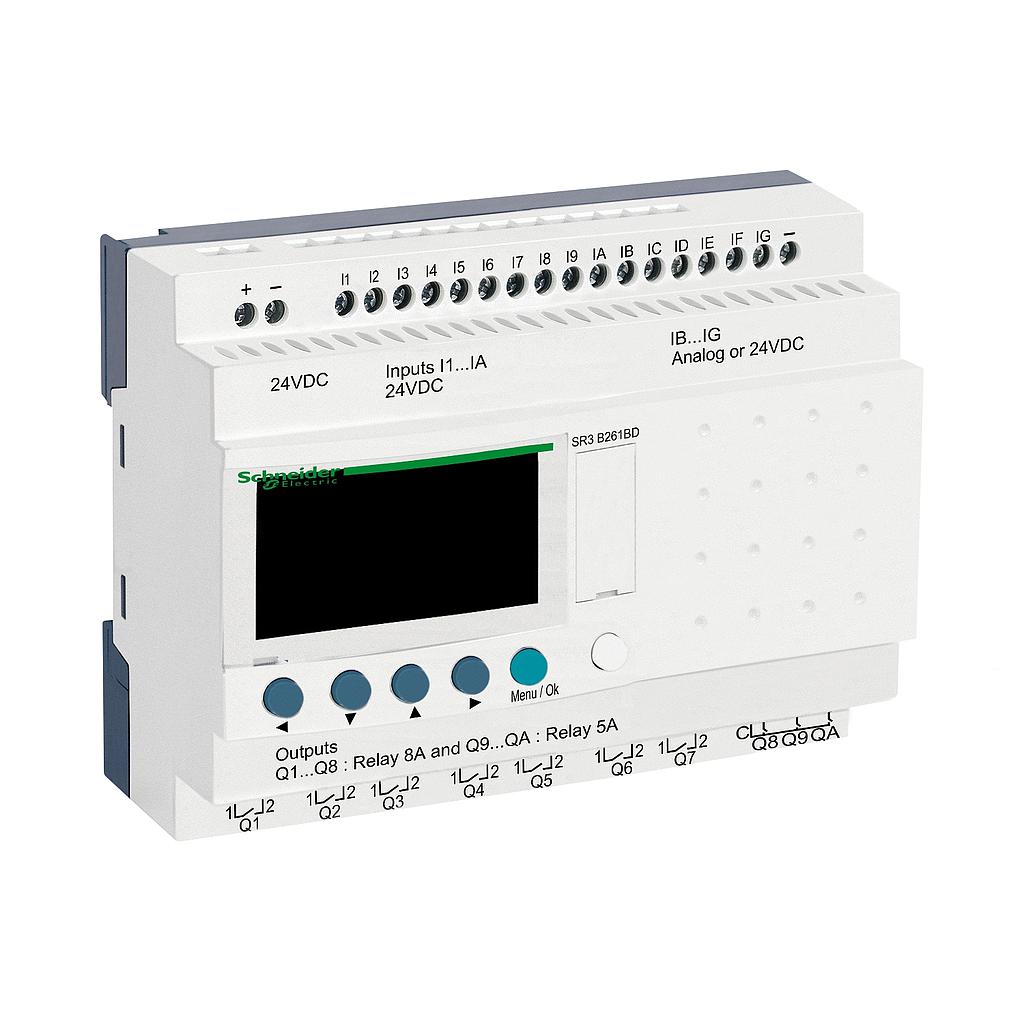Schneider  Modular smart relay Zelio Logic - 26 I O - 24 V DC - clock - display