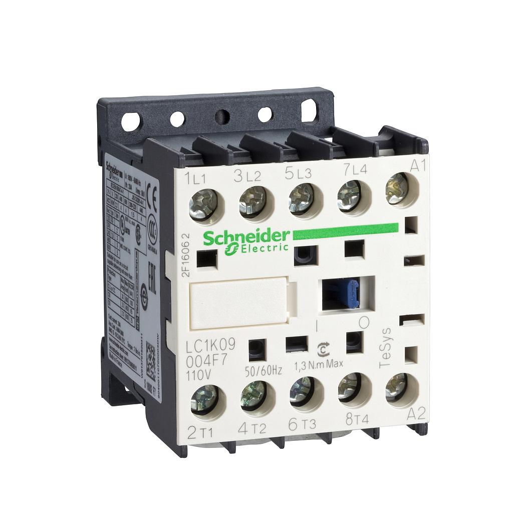 Schneider  TeSys K contactor - 4P (2 NO + 2 NC) - AC-1  440 V 20 A - 220.230 V AC coil