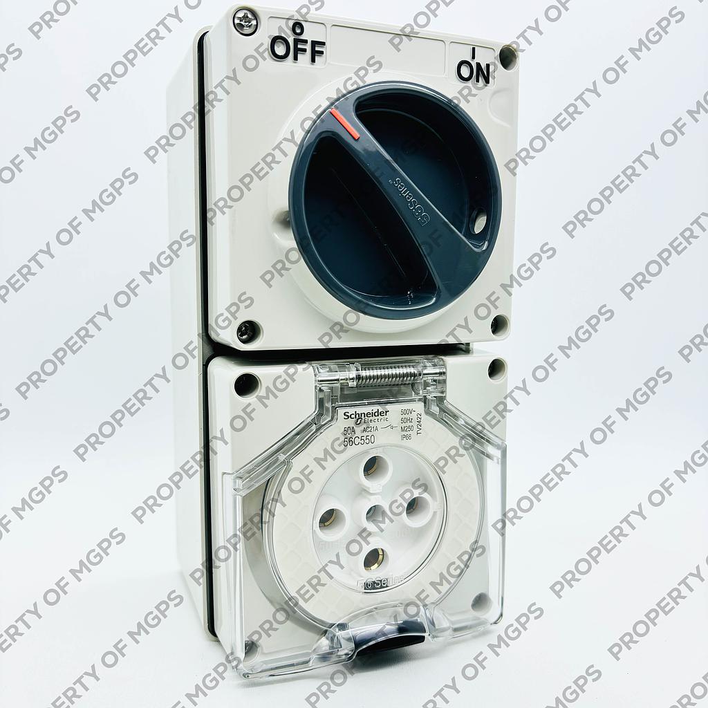 Schneider  500V 50A 5 pin SW SKT IP66