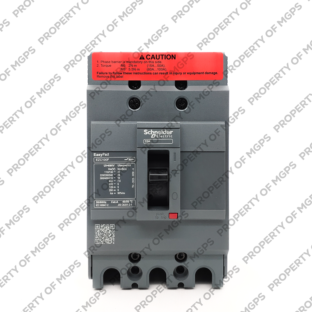 Schneider Easypact EZC EZC100F 3P 15A 10KA   