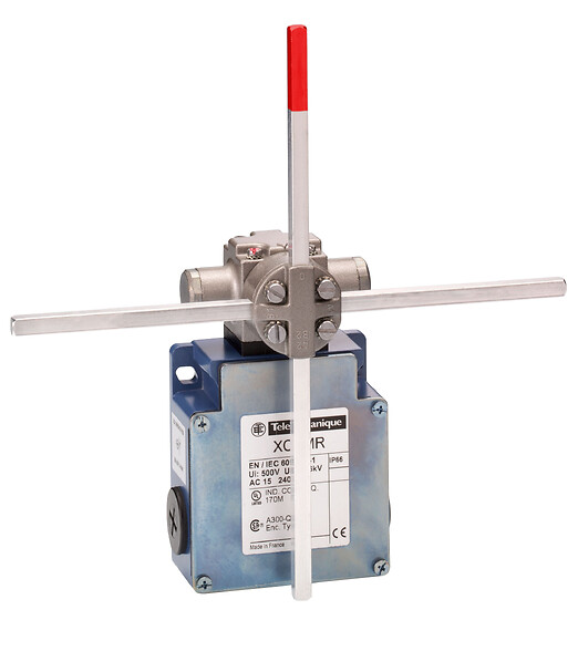 TELEMECANIQUE SENSOR  Limit switch, Limit switches XC Standard, XCKMR, stay put crossed rods lever 6 mm, 2x(2 NC), slow, Pg13
