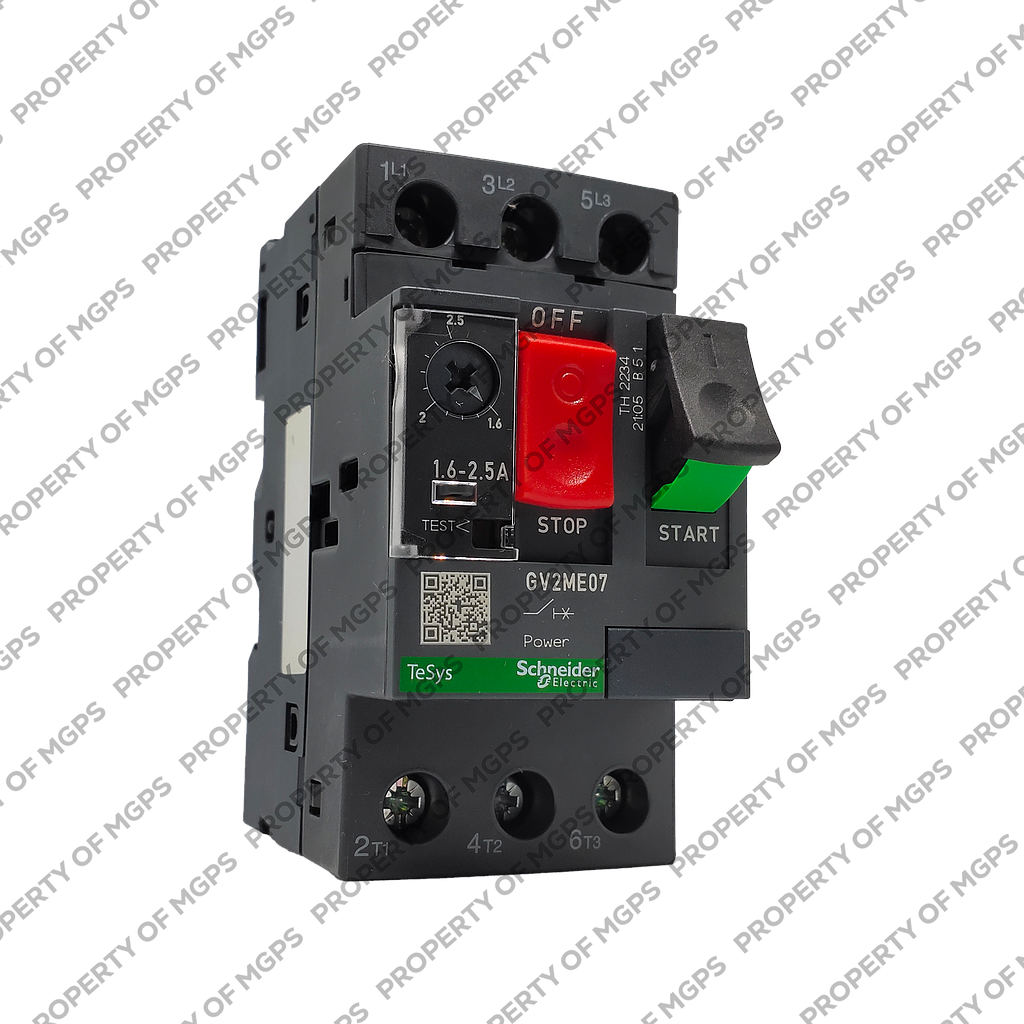 Schneider Tesys GV2 Motor circuit breaker, TeSys GV2, 3P, 1.6-2.5 A, thermal magnetic, screw clamp terminals