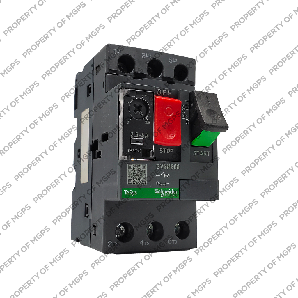 Schneider Tesys GV2 Motor circuit breaker, TeSys GV2, 3P, 2.5-4 A, thermal magnetic, screw clamp terminals