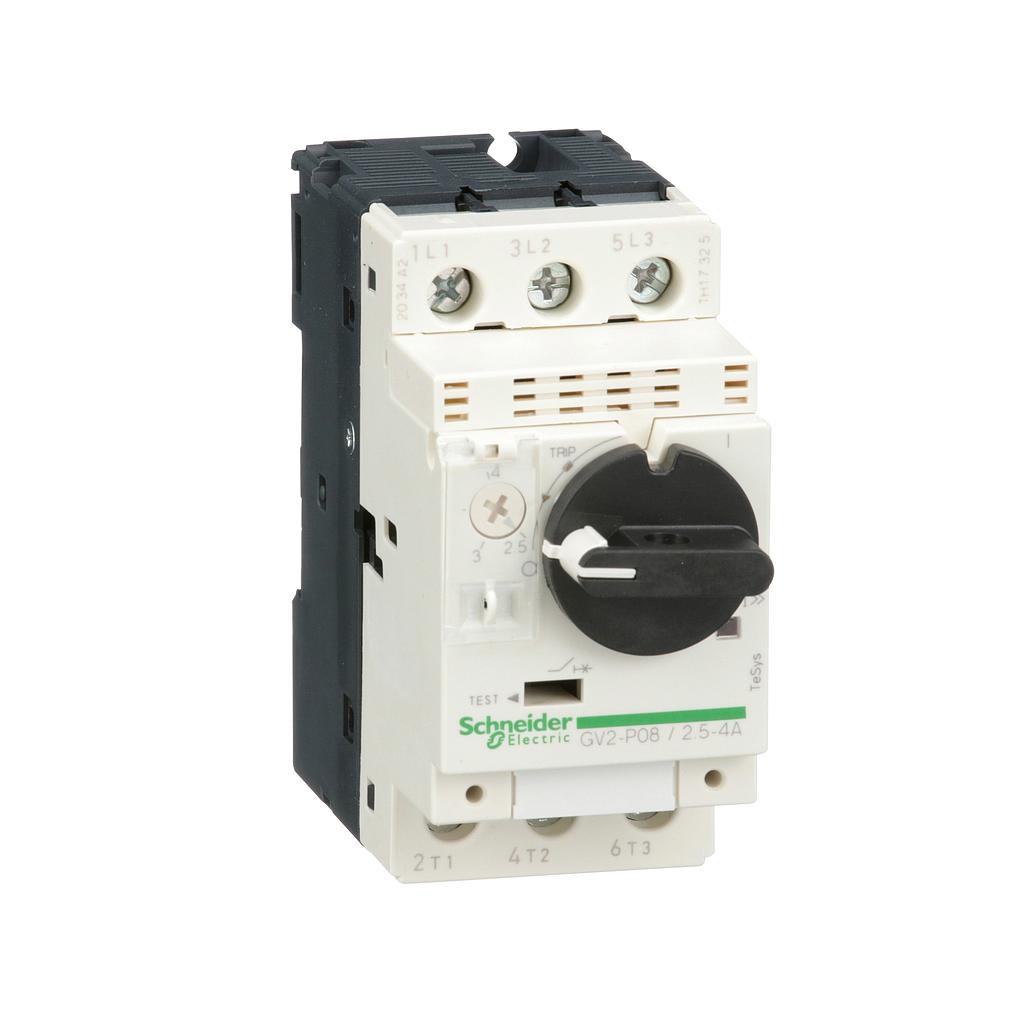 Schneider Tesys GV2 Schneider Electric Tesys GV2 Motor Circuit Breaker Thermal-magnetic 690 V, 3P Channels, 2.5  4A - GV2P08