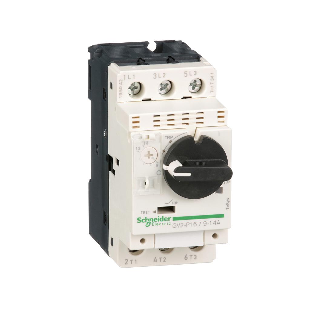 Schneider Tesys GV2 Motor circuit breaker, TeSys GV2, 3P, 9-14 A, thermal magnetic, screw clamp terminals