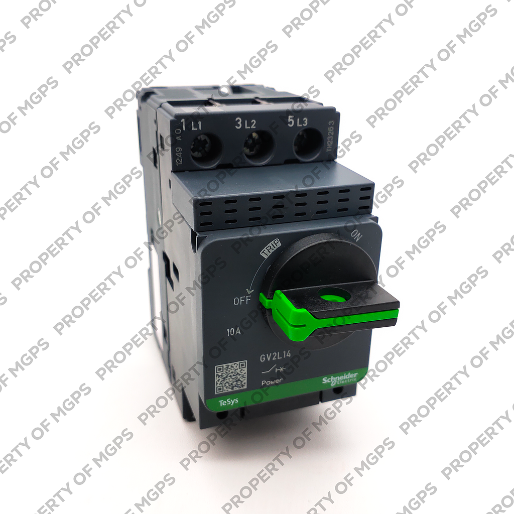 Schneider  Motor circuit breaker, TeSys GV2, 3P, 10 A, magnetic, rotary handle, screw clamp terminals