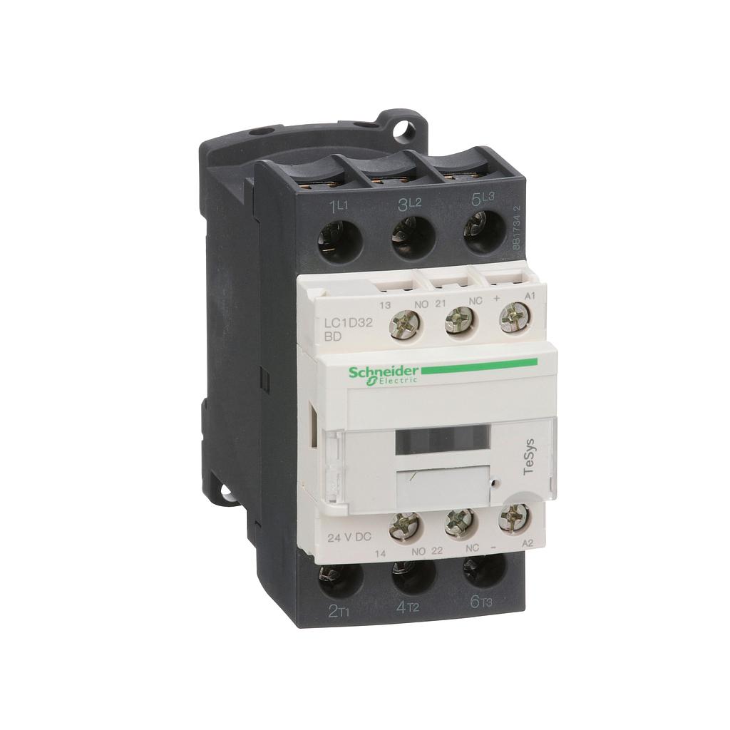 Schneider  TeSys D contactor - 3P(3 NO) - AC-3 -  440 V 32 A - 24 V DC coil