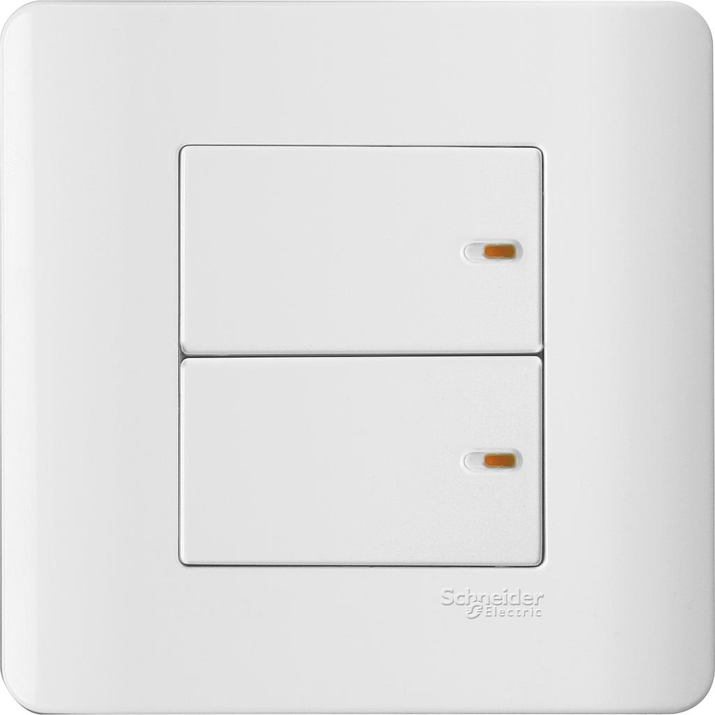 Schneider ZENcelo ZENCELO SAKLAR  2 GANG 1 ARAH  PUTIH