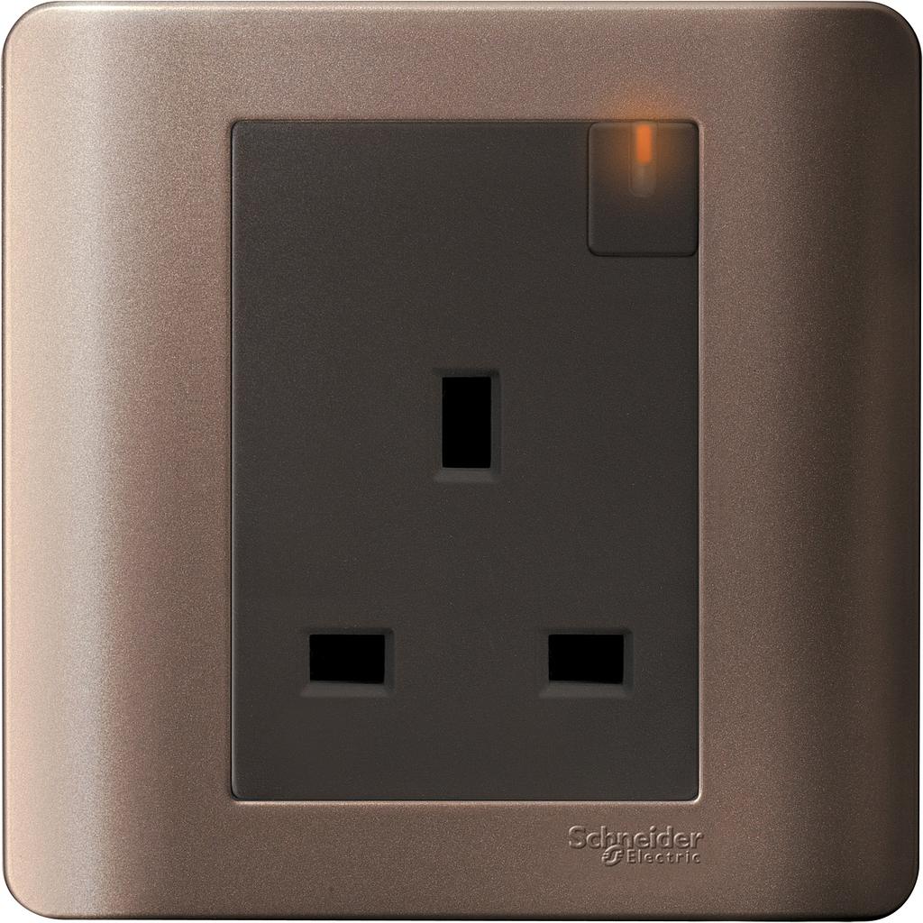 Schneider ZENcelo Schneider Electric ZENcelo Stop Kontak AC - 13A dengan Saklar &amp; Indikator neon - E8415N_SZ