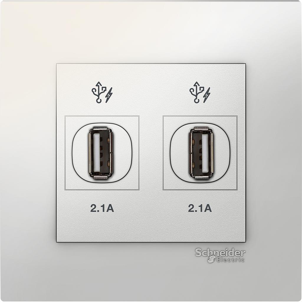 Schneider Vivace VIVACE USB CHARGER 2 GANG  2.1A 