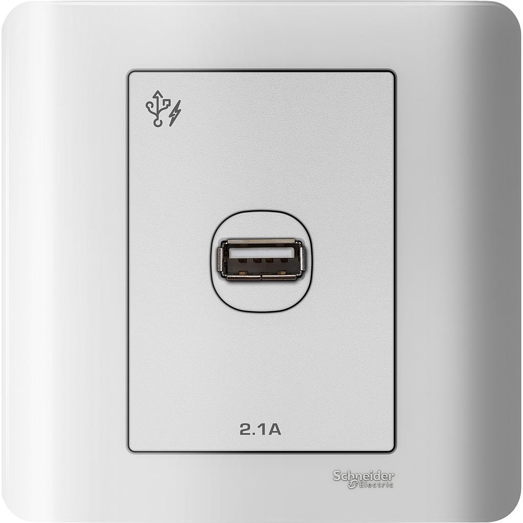 Schneider ZENcelo ZENCELO USB CHARGER 1 GANG 2.1A PUTIH