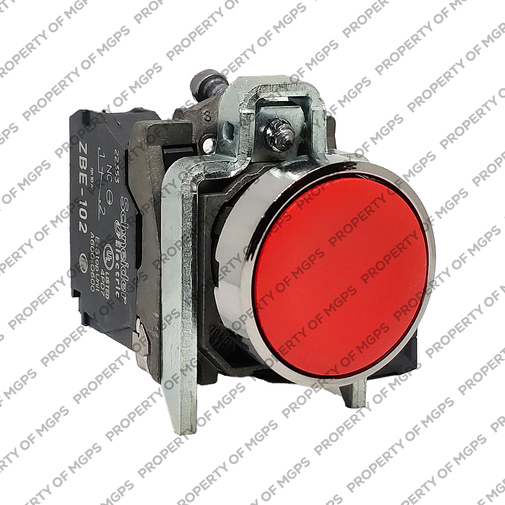 Schneider Harmony XB4 Push-button - 22 mm - Red - Metal Bezel - 1 NC - XB4BA42