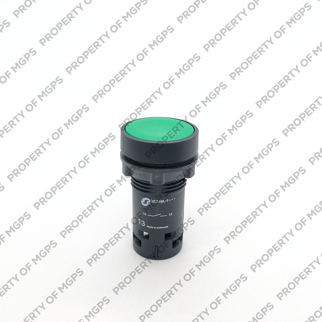 Schneider Harmony XB7 Monolithic Push-button - Flush - 22 mm - Green - 1 NO - XB7NA31