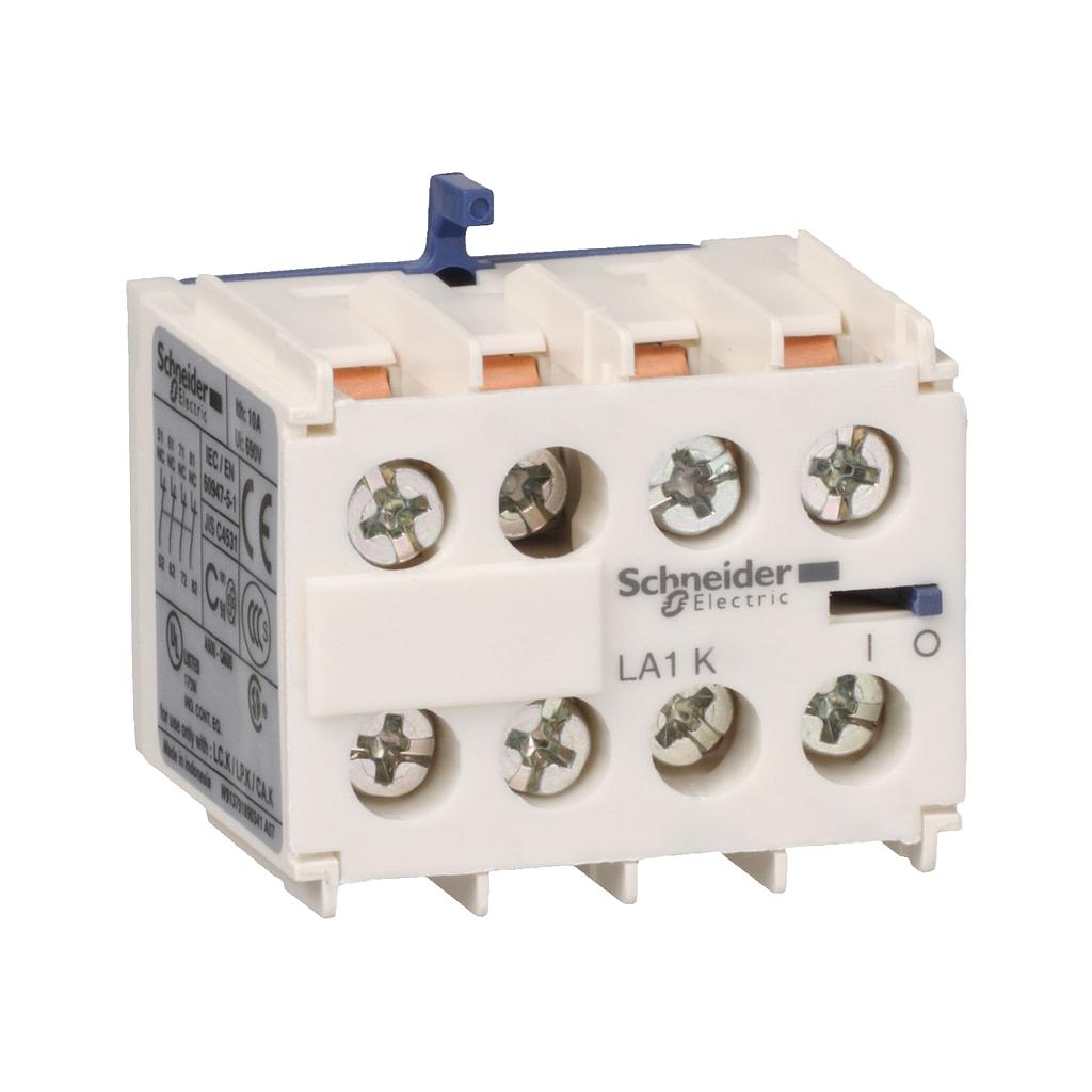 Schneider  TeSys K - Auxiliary contact block - 1 NO + 3 NC - screw-clamps terminals