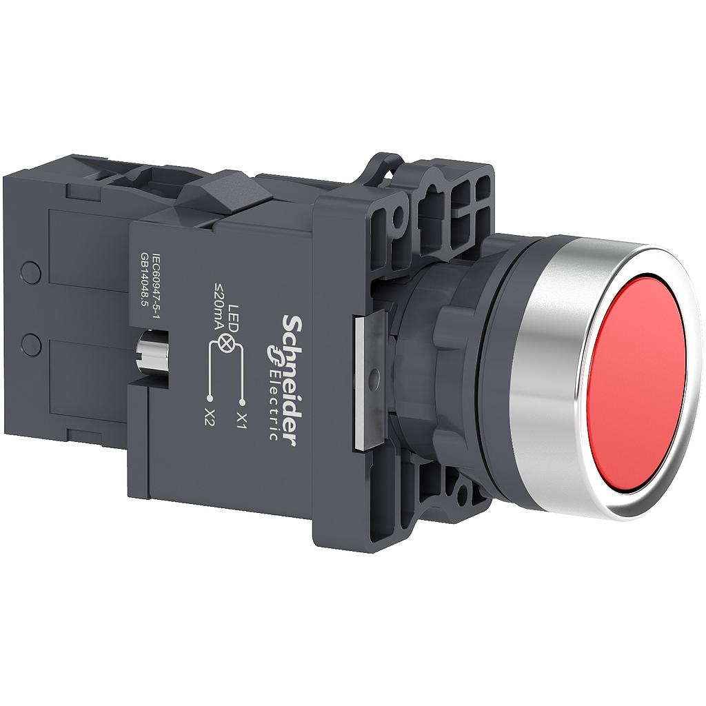 Schneider  Schneider Illuminated Push Button 220 VAC 1 NO XA2EW34M1