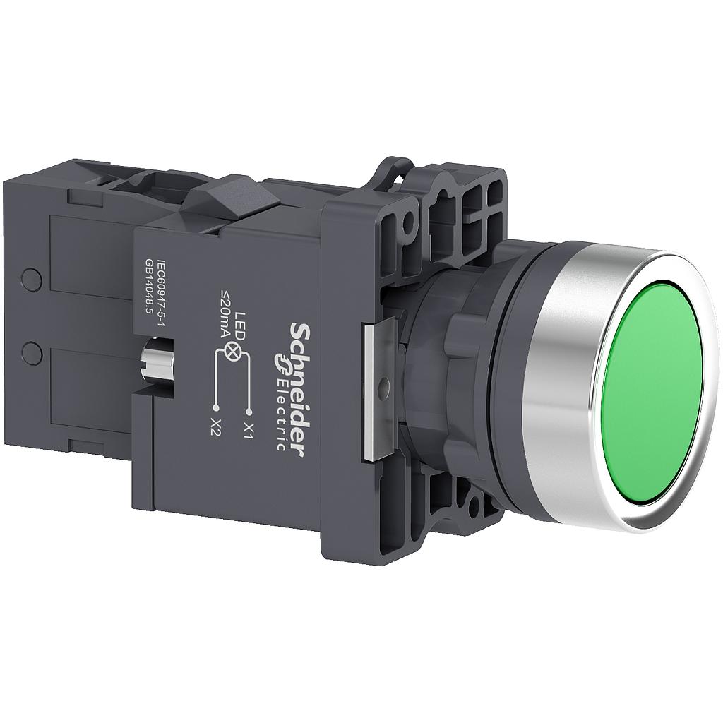 Schneider  Schneider Illuminated Push Button 220 VAC 1 NO XA2EW33M1