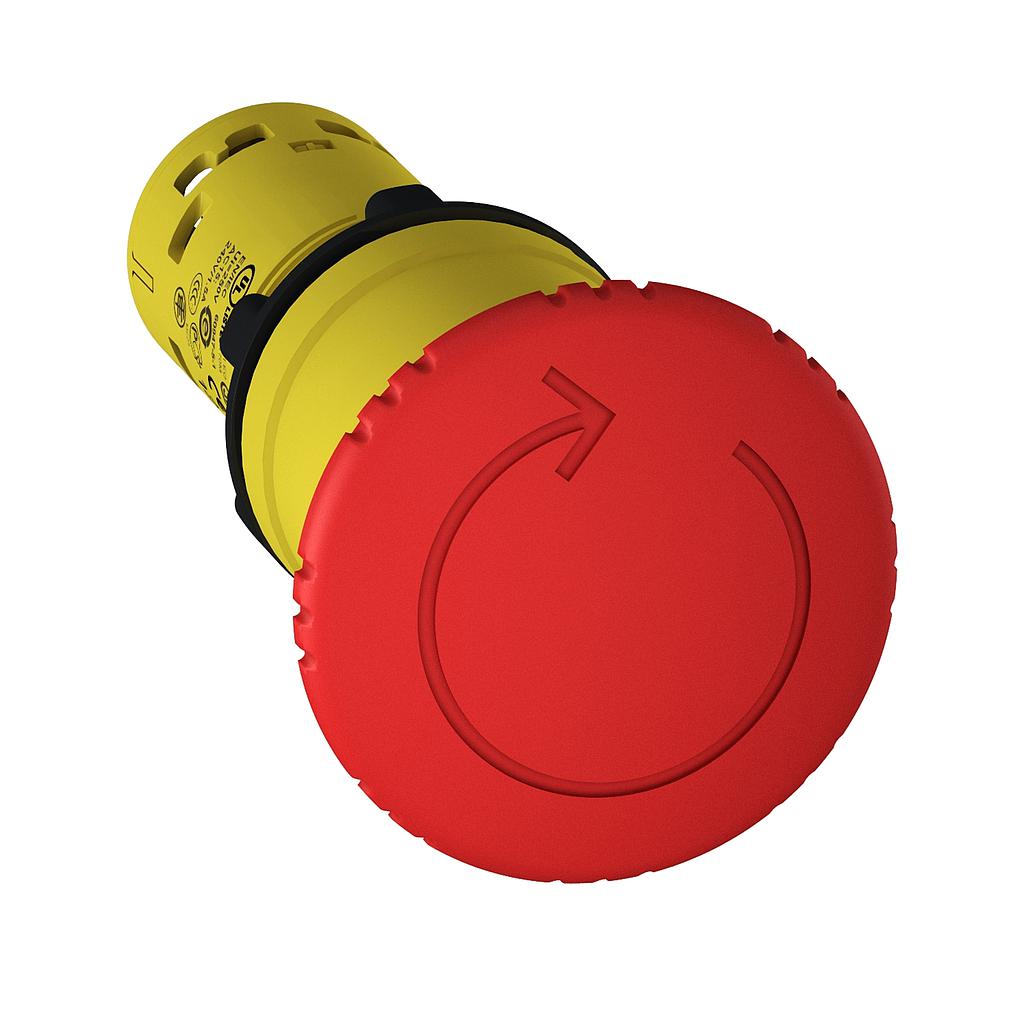 Schneider  Emergency stop (D) 22 - red - mushroom head (D) 40 mm - turn to release - 1 NC