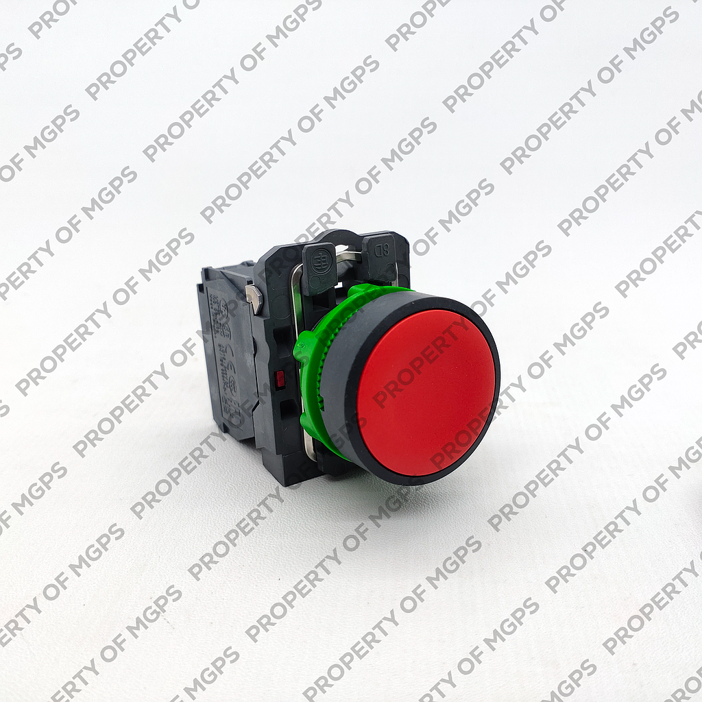 Schneider  Red flush complete pushbutton (D)22 spring return 1NC unmarked