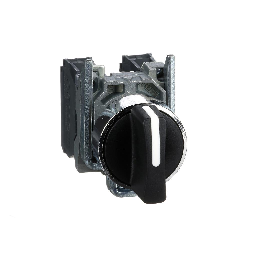 Schneider  Black selector switch (D)22 3-position stay put 2NO 600V