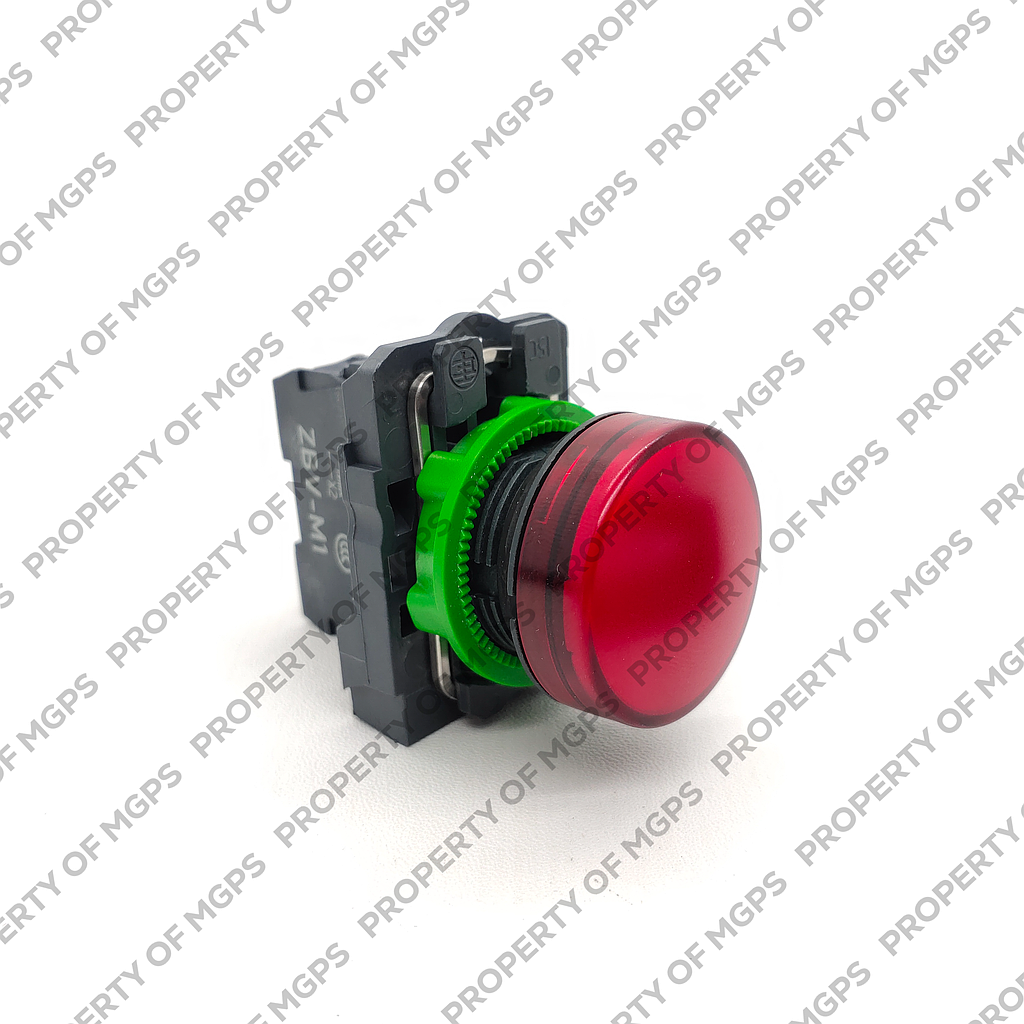 Schneider  Red complete pilot light (D)22 plain lens with integral LED 230.240V