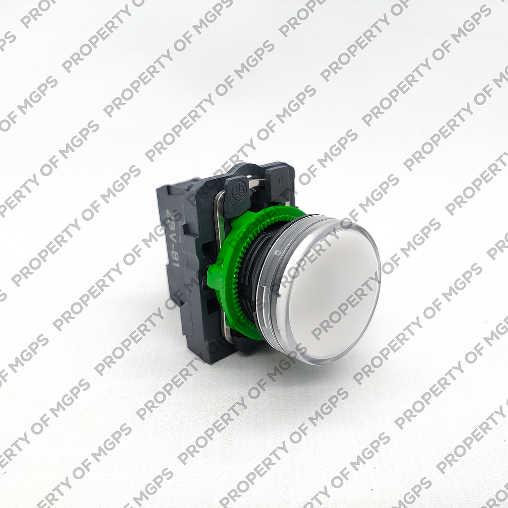 Schneider  White complete pilot light (D)22 plain lens with integral LED 24V