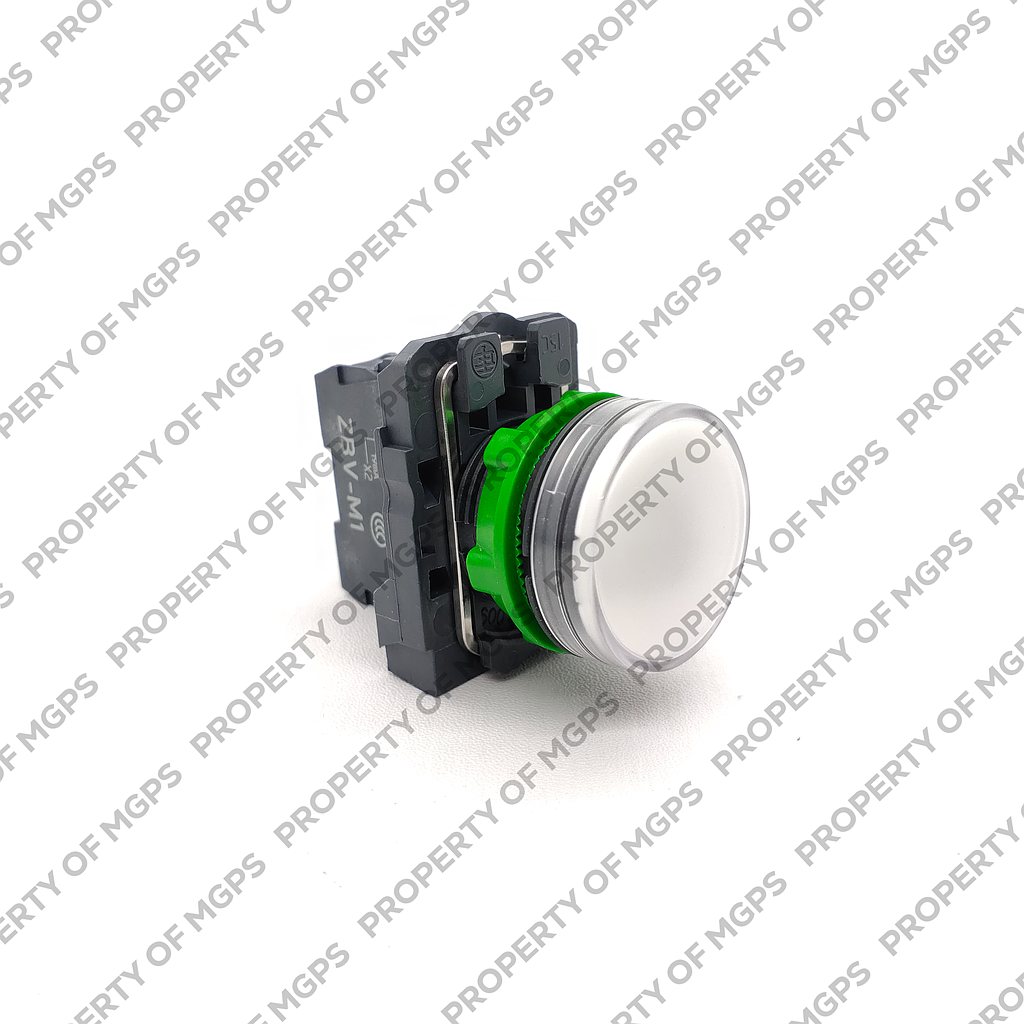 Schneider  White complete pilot light (D)22 plain lens with integral LED 230.240V