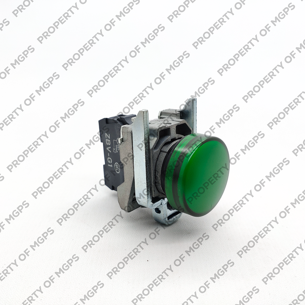 Schneider  Green complete pilot light (D)22 plain lens with integral LED 110 120V