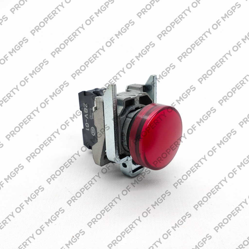 Schneider  Red complete pilot light (D)22 plain lens with integral LED 110 120V