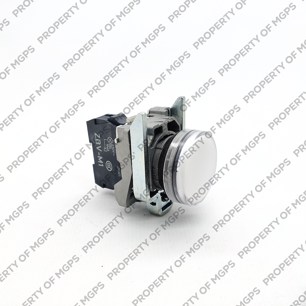 Schneider  White complete pilot light (D)22 plain lens with integral LED 230.240V