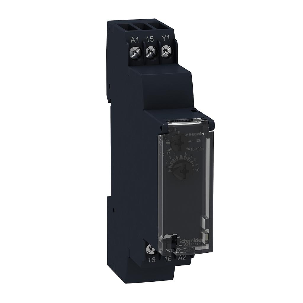Schneider  On-delay timing relay - 1 s.100 h - 24.240 V AC - 1 OC