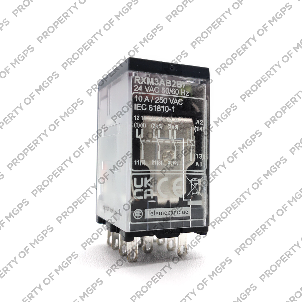 Schneider  Miniature Plug-in relay - Zelio RXM 3 C/O 24 V AC 10 A with LED