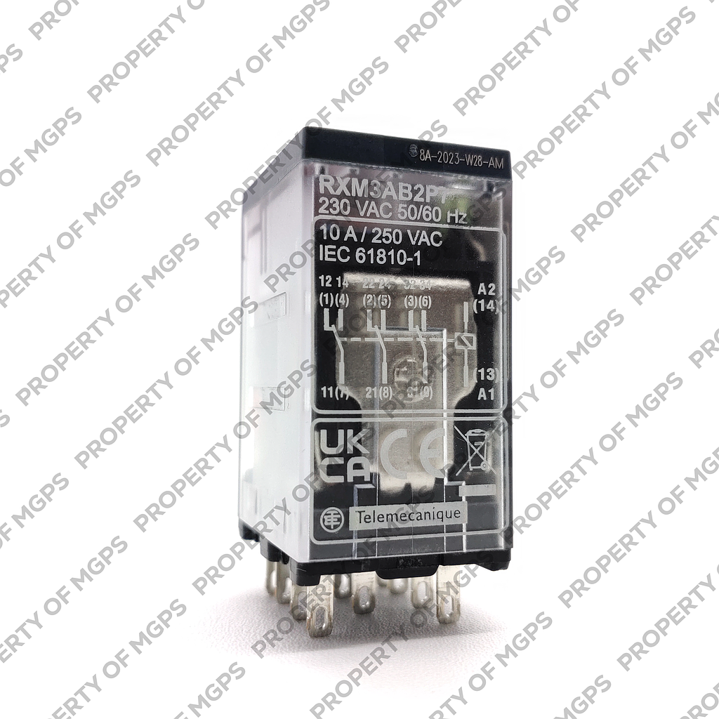 Schneider  Miniature Plug-in relay - Zelio RXM 3 C/O 230 V AC 10 A with LED