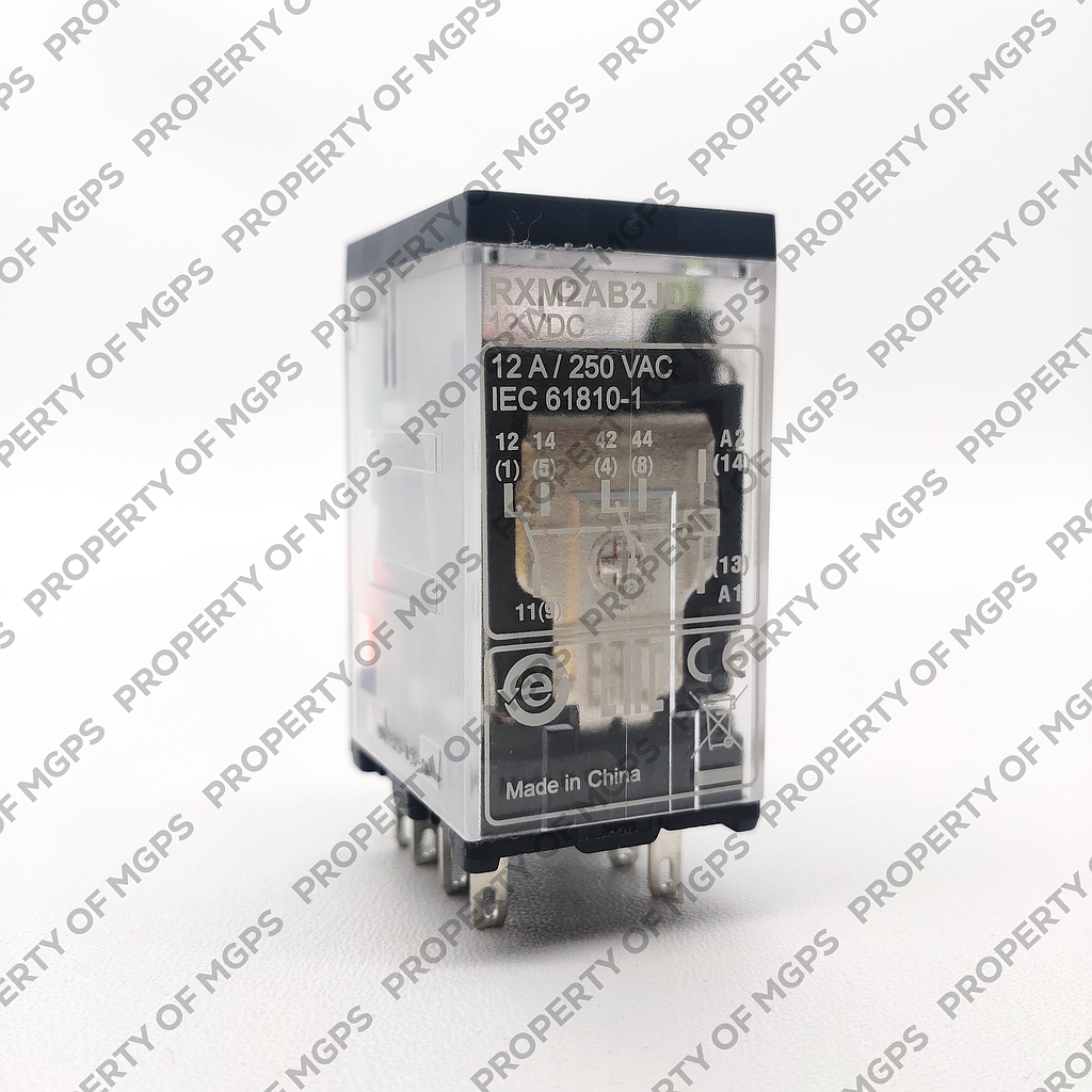 Schneider  Miniature Plug-in relay - Zelio RXM 2 C/O 12 V DC 12 A with LED