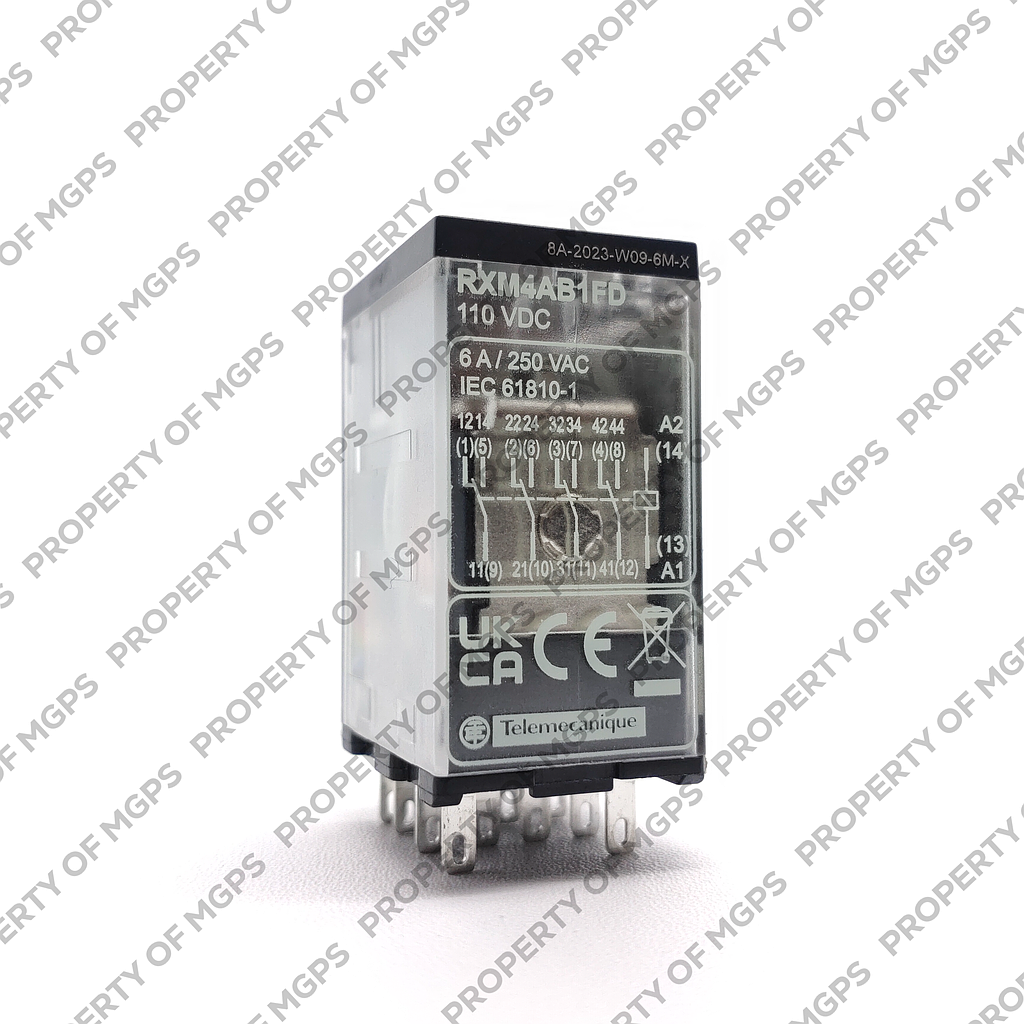 Schneider  Miniature Plug-in relay - Zelio RXM 4 C/O 110 V DC 6 A