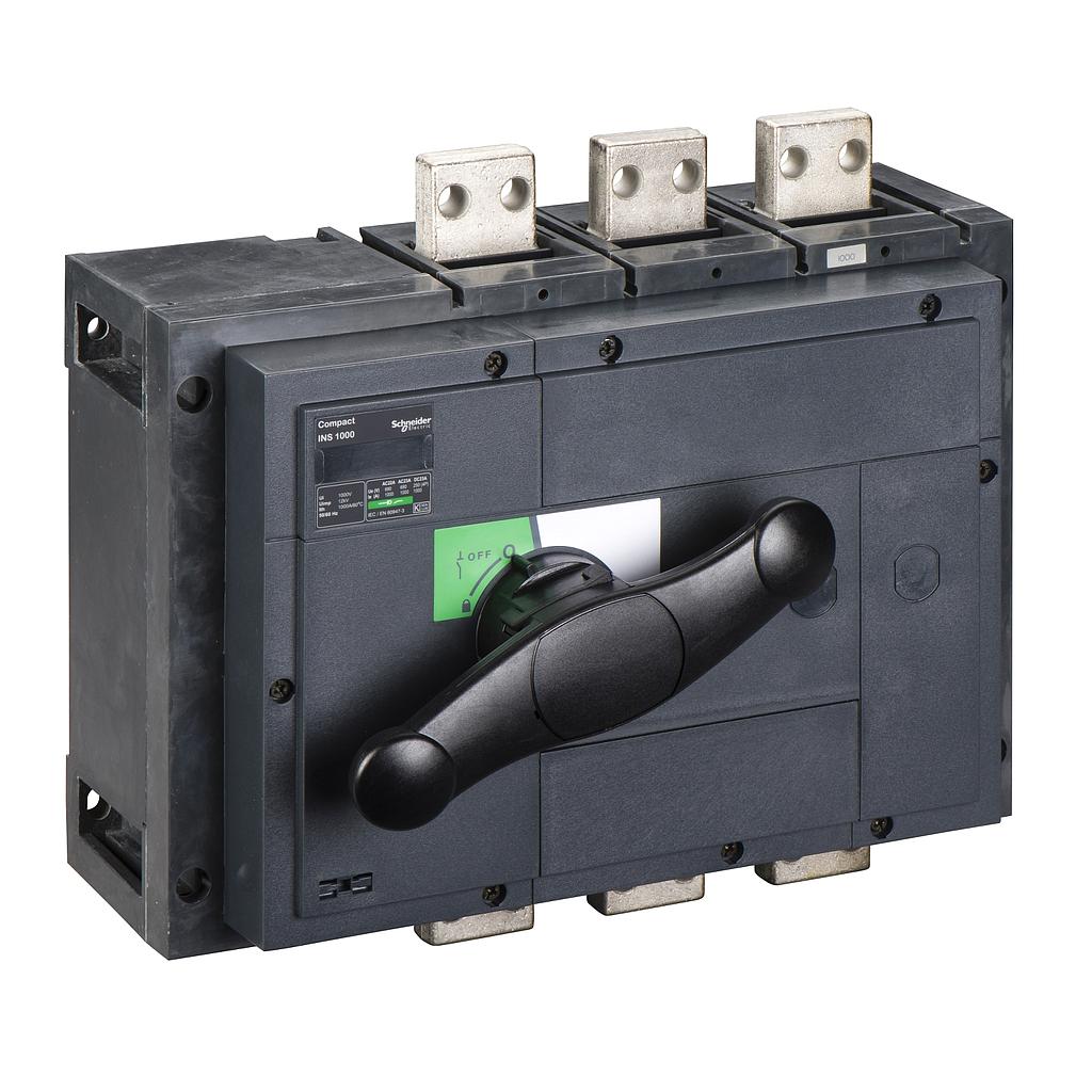Schneider  Switch disconnector, Compact INS1000 , 1000 A, standard version with black rotary handle, 3 poles