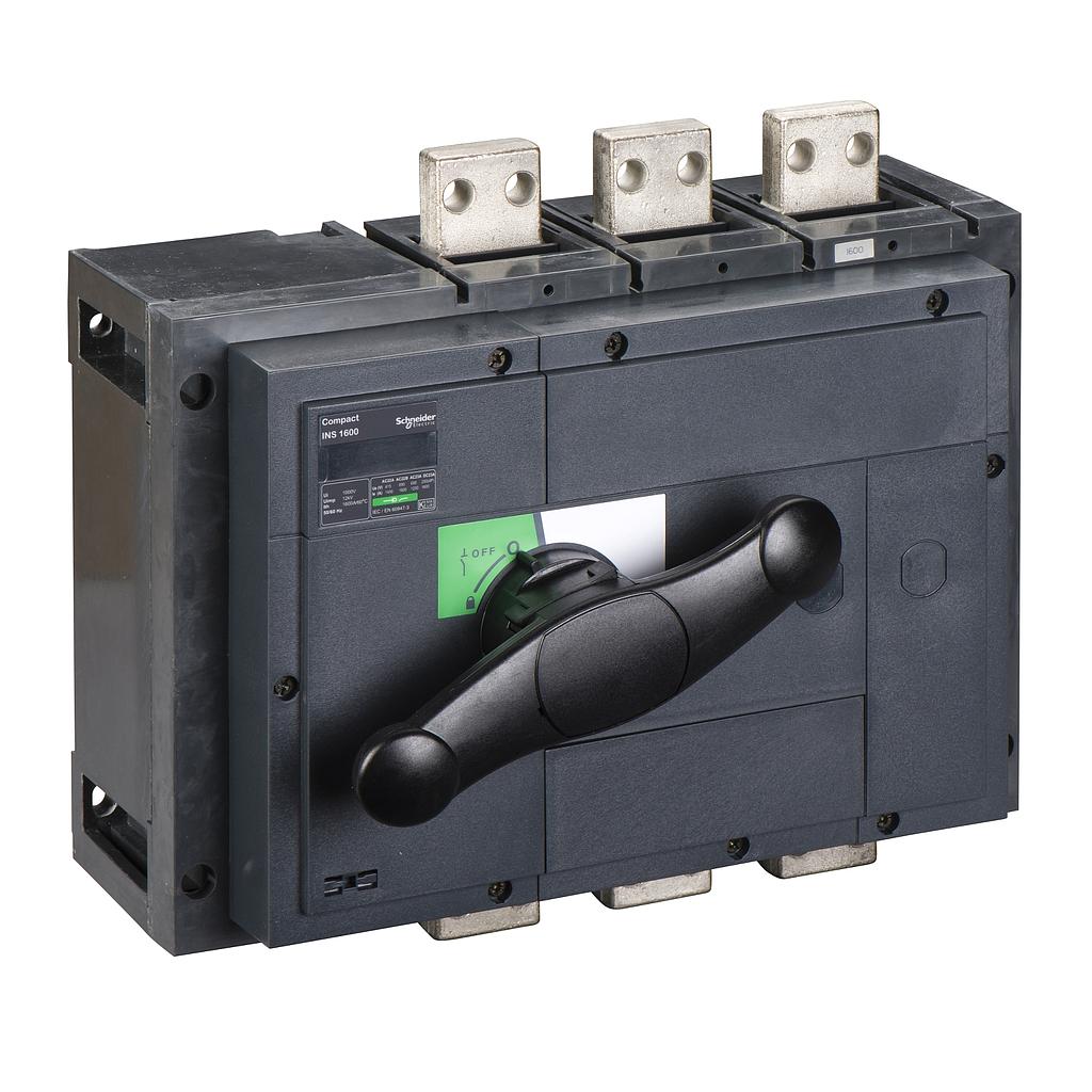 Schneider  Switch disconnector, Compact INS1600 , 1600 A, standard version with black rotary handle, 3 poles