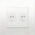 Schneider Vivace Schneider Electric Vivace Stop Kontak - 2 Gang Stop Kontak Telepon dengan Penutup - KB32TS