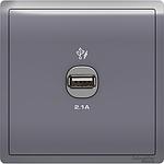 Schneider PIENO PIENO USB CHARGER 1 GANG 2.1A LAVENDER SILVER