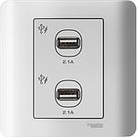Schneider ZENcelo ZENCELO USB CHARGER 2 GANG  2.1A WHITE