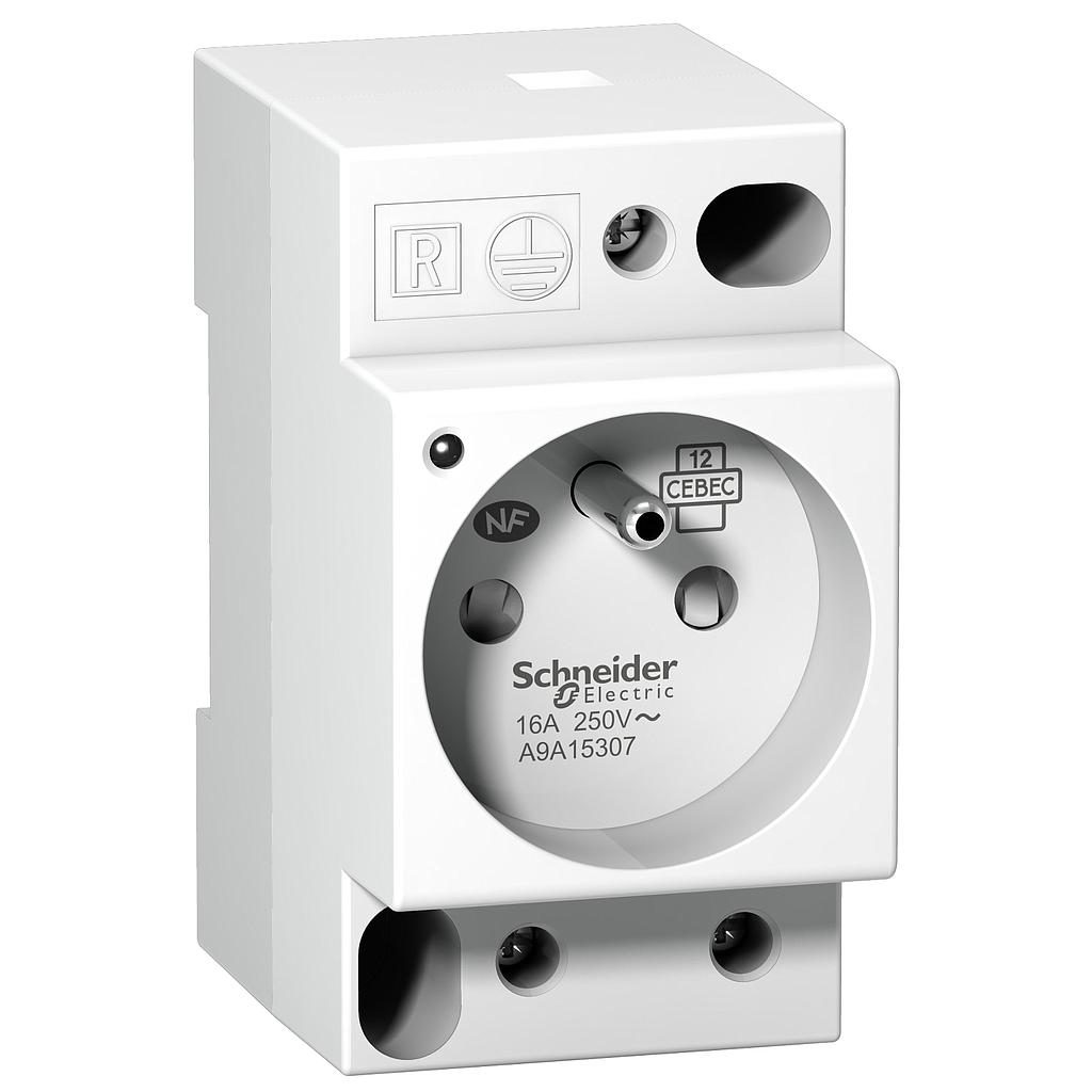 Schneider  DIN socket iPC -2P+E -16A-250VAC-NFC15100 -french std-with volt.pres.indic.light