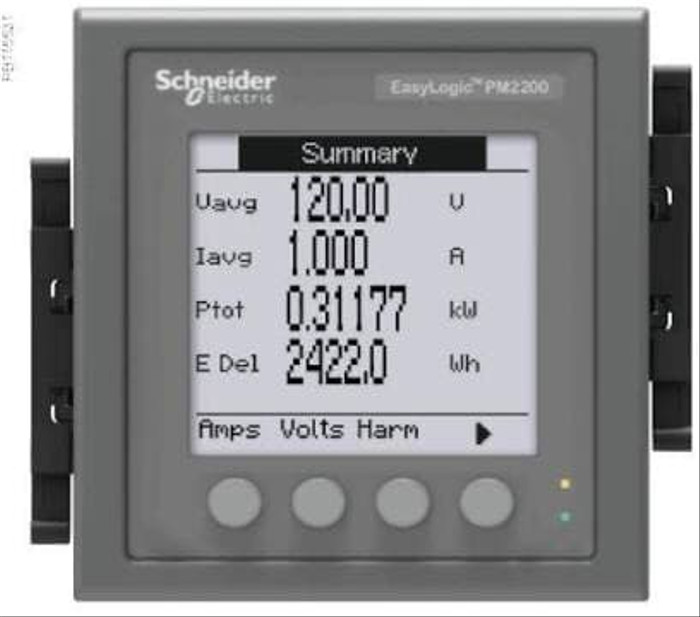 Schneider  EasyLogic PM2220 - Power &amp; Energy meter - up to 15th H - LCD - RS485 - class 1