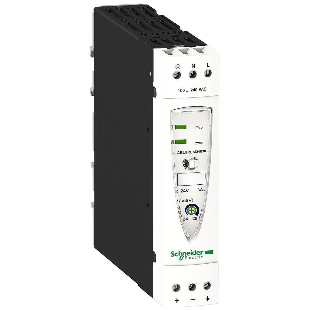 Schneider  Regulated SMPS - 1 or 2-phase - 100.240 V AC - 24 V - 3 A
