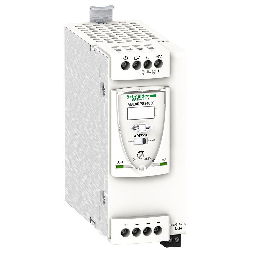 Schneider  Regulated SMPS - 1 or 2-phase - 100.500 V - 24 V - 5 A