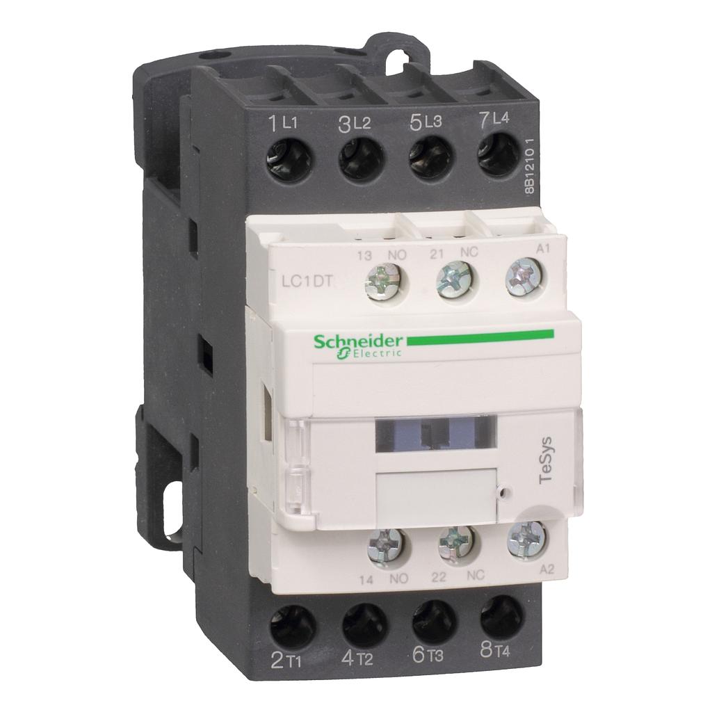 Schneider  TeSys D contactor - 4P(4 NO) - AC-1 -  440 V 25 A - 220 V AC 50/60 Hz coil