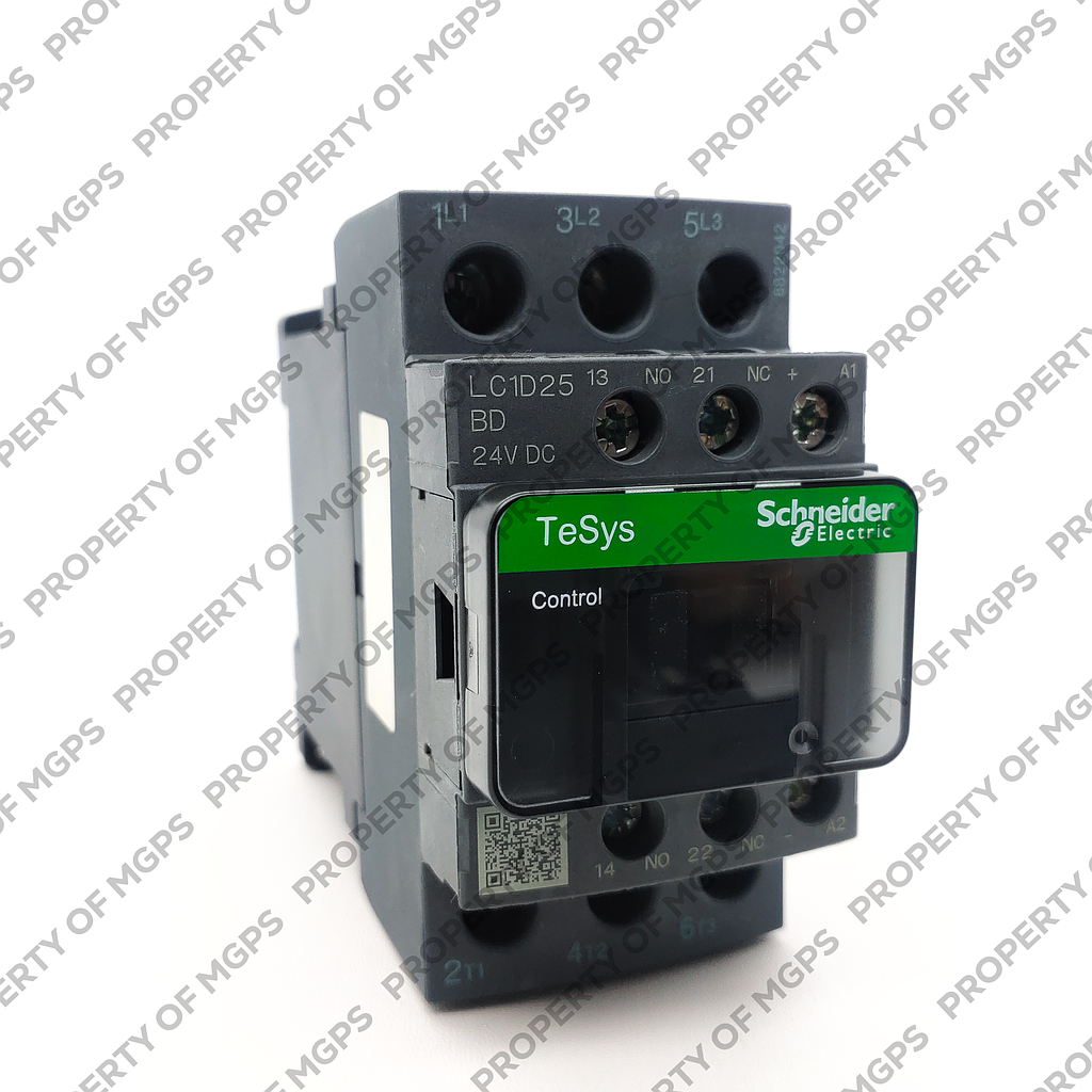 Schneider  TeSys D contactor - 3P(3 NO) - AC-3 -  440 V 25 A - 24 V DC coil