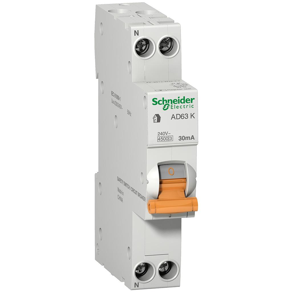 Schneider Domae DOMAE RCBO SLIM 1P+N 20A 30MA 4,5KA 