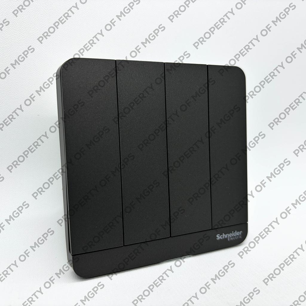 Schneider  AVATARON SAKLAR 4 GANG 1 WAY DARK GREY