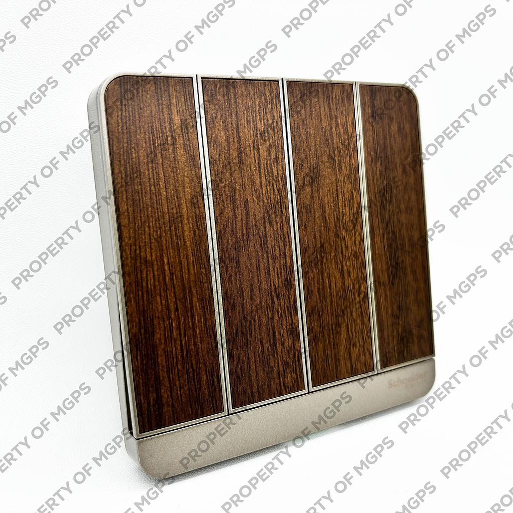 Schneider  AVATARON SAKLAR 4 GANG 1 WAY WOOD KAYU