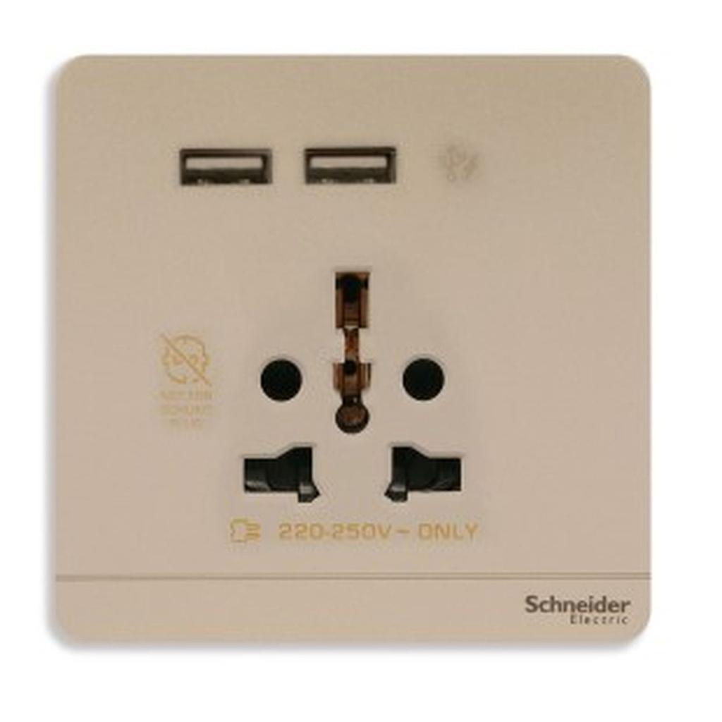 Schneider  AVATARON INT SOCKET W USB 2.1A WINE GOLD